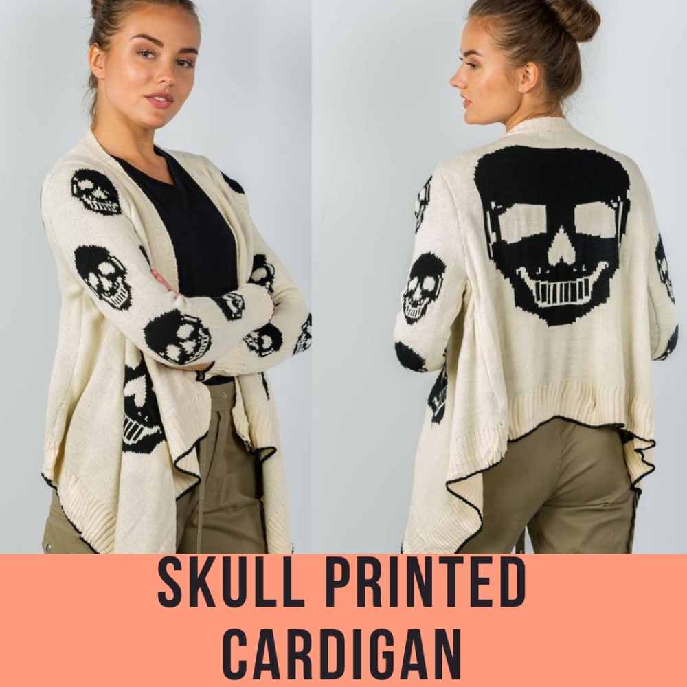 Skull Print Cardigan